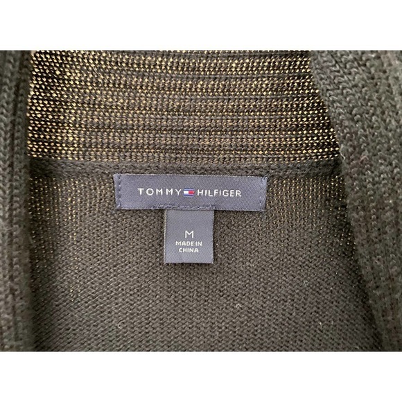 Tommy Hilfiger Black Tie Front Cardigan Sweater Women's Size Medium - Picture 3 of 7